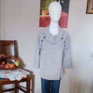 Retrology- Gray Cowl Neck Sweater
